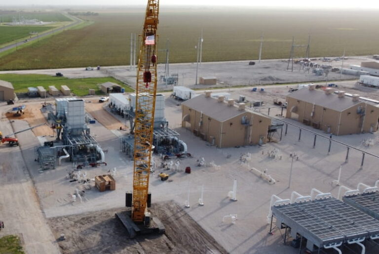 Nearly completed installation of natural gas infrastructure including meter facilities and pump stations for NextEra